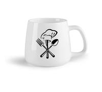 DEBINGY Frutta in ceramica Tazze in ceramica con manici Cappello da cuoco Cucina Ristorante Cucchiaio Forchetta Cucina （14oz/400ml） per casa e ufficio