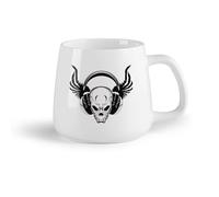 DEBINGY Frutta in ceramica Tazze in ceramica con manici Cuffie Cool Skull Wings Music Game Zone Game Player （14oz/400ml） per bevande calde, latte macchiato, cappuccino