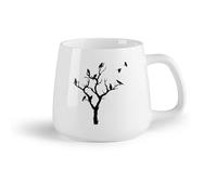 DEBINGY Frutta in ceramica Tazze in ceramica con manici Inverno Corvo Albero Foresta Ramo Uccello Fantasma Festa di Halloween （14oz/400ml） per casa o lavoro