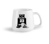 DEBINGY Frutta in ceramica Tazze in ceramica con manici Maglia da basket per bambini, silhouette da basket nella stanza （14oz/400ml） per ufficio, casa