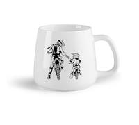 DEBINGY Frutta in ceramica Tazze in ceramica con manici Motociclismo Famiglia Padre e Figlio Casco da Motocross Moto Sport （14oz/400ml） per espresso