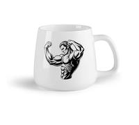 DEBINGY Frutta in ceramica Tazze in ceramica con manici un disegno di un uomo con un corpo muscoloso e braccia （14oz/400ml） e adatte al microonde