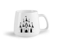 DEBINGY Frutta in ceramica Tazze in ceramica con manici un'affascinante silhouette di un classico castello da favola perfetto （14oz/400ml） per espresso