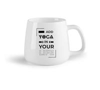 DEBINGY Frutta in ceramica Tazze in ceramica per caffè, latte e tè aggiungi lo yoga nella tua vita （14oz/400ml） per caffè, zuppa, tè, latte, latte macchiato, cioccolata calda, donna, uomo