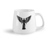 DEBINGY Frutta in ceramica Tazze in ceramica per caffè, latte e tè disegni astratti di sagome di angeli （14oz/400ml） per bevande calde, latte macchiato, cappuccino