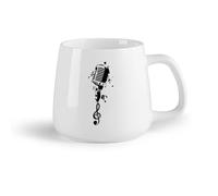 DEBINGY Frutta in ceramica Tazze in ceramica per caffè, latte e tè Note musicali per microfono del Karaoke Club （14oz/400ml） Un bel regalo di Natale