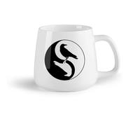 DEBINGY Frutta in ceramica Tazze in ceramica per caffè, latte e tè Uccelli Yin Yang e Corvo Bianco （14oz/400ml） Lavabile in lavastoviglie, adatto al microonde, per ufficio e casa