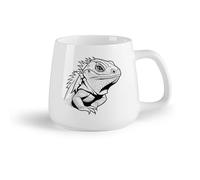 DEBINGY Frutta in ceramica Tazze in ceramica per caffè, latte e tè un disegno dettagliato di una lucertola perfetta （14oz/400ml） Lavabile in lavastoviglie