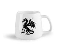 DEBINGY Frutta in ceramica Tazze in ceramica per caffè, latte e tè una sagoma di drago su un （14oz/400ml） Lavabile in lavastoviglie, adatto al microonde, per ufficio e casa