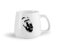 DEBINGY Frutta in ceramica Tazze in gres per caffè, tè, Gorilla Scimmia Animale Natura Selvaggia Prateria Garage （14oz/400ml） Lavabile in lavastoviglie