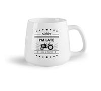 DEBINGY Frutta in ceramica Tazze in gres per caffè, tè, manifesto con la scritta scusa il ritardo, ho visto un trattore （14oz/400ml） per casa o lavoro