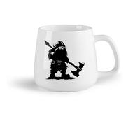 DEBINGY Frutta in ceramica Tazze in gres per caffè, tè, sagoma di nano razza mitica dal gioco con solo ascia （14oz/400ml） Porcellana fine (ceramica)