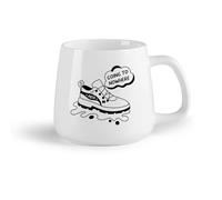 DEBINGY Frutta in ceramica Tazze in gres per caffè, tè, un glifo di una scarpa con la tipografia non va da nessuna parte （14oz/400ml） per espresso