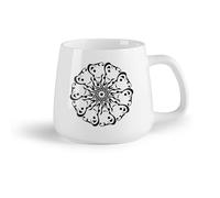 DEBINGY Frutta in ceramica Tazze in porcellana calligrafia astratta lettere arabe casuali nessun significato specifico in inglese （14oz/400ml） per uomo e donna