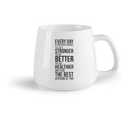 DEBINGY Frutta in ceramica Tazze in porcellana Citazioni ispiratrici: ogni giorno è un'altra opportunità per diventare più forti （14oz/400ml） per ufficio, casa