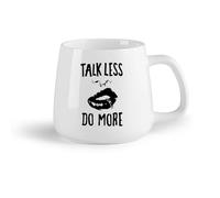 DEBINGY Frutta in ceramica Tazze in porcellana Citazioni sulla cultura aziendale: parla meno e fai di più, ragazza con piercing al labbro （14oz/400ml） per casa e ufficio