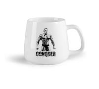 DEBINGY Frutta in ceramica Tazze in porcellana Conquista il logo del centro fitness per il bodybuilding di Arnold Schwarzenegger （14oz/400ml） Ristorante, ufficio