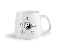 DEBINGY Frutta in ceramica Tazze in porcellana I cinque elementi e il simbolo Yin-Yang nella medicina tradizionale cinese （14oz/400ml） Bar o regalo