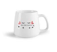 DEBINGY Frutta in ceramica Tazze in porcellana Il suo temperamento è bellissimo, motto ispiratore delle ciglia a farfalla （14oz/400ml） per casa o lavoro