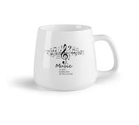 DEBINGY Frutta in ceramica Tazze in porcellana La musica è la migliore medicina per l'anima. Una sala musica ideale con note musicali. （14oz/400ml） Bar o regalo