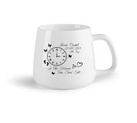 DEBINGY Frutta in ceramica Tazze in porcellana Momento in famiglia Il tempo si ferma Orologio a forma di cuore Fiori Neonati Bambini （14oz/400ml） per casa o lavoro