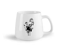 DEBINGY Frutta in ceramica Tazze in porcellana Scimmia dei cartoni animati nella foresta di bambù, animale selvatico, sala giochi nel bosco （14oz/400ml） per espresso