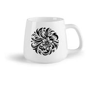 DEBINGY Frutta in ceramica Tazze in porcellana un mandala floreale con intricati vortici e disegni di petali al centro di uno sfondo （14oz/400ml） per ufficio, casa