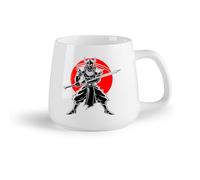 DEBINGY Frutta in ceramica Tazze in porcellana un'affascinante sagoma di un guerriero samurai con la spada sguainata e pronta （14oz/400ml） per uomo e donna