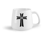 DEBINGY Frutta in ceramica Tazze per casa e ufficio Bibbia Croce Religione Gesù Cristo Chiesa Chiesa di Gesù Fiori （14oz/400ml） Regalo per uomo o donna