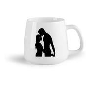 DEBINGY Frutta in ceramica Tazze per casa e ufficio Coppia Abbraccio Coppia Silhouette Amore Donna Uomo （14oz/400ml） Perfetto per cucine, ristoranti e bar, ottima idea regalo