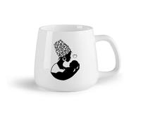 DEBINGY Frutta in ceramica Tazze per casa e ufficio Madre che bacia il bambino Madre africana Grande amore （14oz/400ml） Perfetto per cucine, ristoranti e bar, ottima idea regalo