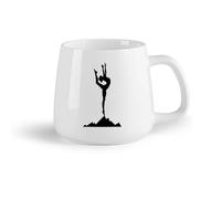 DEBINGY Frutta in ceramica Tazze per casa e ufficio Ragazza che pratica yoga, silhouette, ragazza che pratica meditazione （14oz/400ml） per uomo e donna