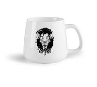 DEBINGY Frutta in ceramica Tazze per casa e ufficio Tatuaggio con musica e paura delle cuffie del leone （14oz/400ml） Tazze da caffè in ceramica per casa o lavoro
