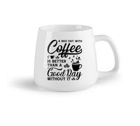 DEBINGY Frutta in ceramica Tazze per casa e ufficio una brutta giornata con il caffè è meglio di una bella giornata senza （14oz/400ml） per casa o lavoro