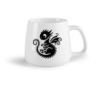 DEBINGY Frutta in ceramica Tazze per cioccolata calda adorabile sagoma di drago cucciolo con coda a punta di fiamma （14oz/400ml） Ottimo regalo per gli innamorati