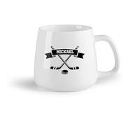 DEBINGY Frutta in ceramica Tazze per cioccolata calda Hockey su ghiaccio Giocatore di hockey Mazza da hockey Sport （14oz/400ml） per tè, caffè, latte, cappuccino