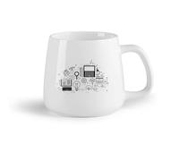 DEBINGY Frutta in ceramica Tazze per cioccolata calda Il modello di educazione scientifica della scuola di informatica （14oz/400ml） per ufficio, casa