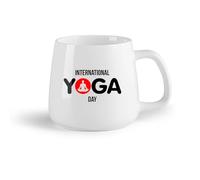 DEBINGY Frutta in ceramica Tazze resistenti 21 giugno giornata internazionale dello yoga persone famiglia facendo esercizi di respirazione yoga ayurvedico （14oz/400ml） per ufficio, casa