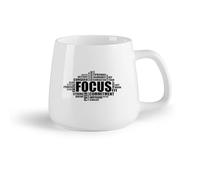 DEBINGY Frutta in ceramica Tazze resistenti Citazione motivazionale di Focus, parola, centro fitness, sport, ispirazione, ginnastica （14oz/400ml） per uomo e donna