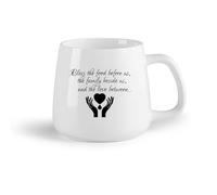 DEBINGY Frutta in ceramica Tazze resistenti Dio benedica le mani che pregano, che tengono il cuore, la cucina, benedica la famiglia （14oz/400ml） per casa e ufficio