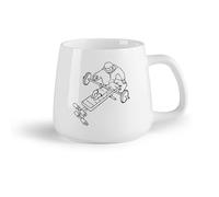 DEBINGY Frutta in ceramica Tazze resistenti Padre e figlio divertenti che fanno sollevamento pesi in un centro fitness fantastico （14oz/400ml） per uomo e donna