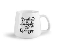 DEBINGY Frutta in ceramica Tazze resistenti Sala di lettura Biblioteca Citazione La leadership è sognare ad occhi aperti Libreria （14oz/400ml） per casa e ufficio