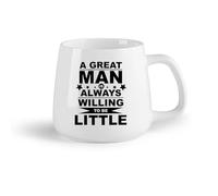 DEBINGY Frutta in ceramica Tazze resistenti Un grande uomo è sempre disposto a essere piccolo, citazione motivazionale tipografica （14oz/400ml） per uomo e donna