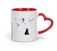 DEBINGY Taza de café de cerámica, Big Bear Lake Space Universe Woodland Wildlife Stars Planet Space Sky Playroom (11 oz/320 ml) para oficina, hogar, color rojo