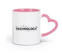 DEBINGY Taza de café de cerámica con diseño de logotipo de tecnología, ciencia, educación y escuela (11 oz/320 ml) y apta para microondas, color rosa