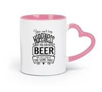 DEBINGY Taza de café de cerámica para cerveza, restaurante, bar. No puedes comprar la felicidad, pero sí puedes comprar cerveza (320 ml). Restaurante, oficina, color rosa.