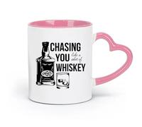 DEBINGY Taza de café de cerámica que te persigue como un vaso de whisky, vino, cocina, restaurante, bar, pub (11 oz/320 ml) para oficina, hogar, rosa