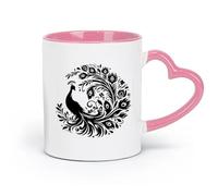DEBINGY Taza de café de cerámica, un estudio exhaustivo de sus rituales de cortejo y exhibición de plumas (11 oz/320 ml) para oficina, hogar, color rosa