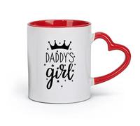 DEBINGY Taza de café elegante de cerámica que corona a la hija de papá, princesita (11 oz/320 ml) Apta para oficina, hogar, cafetería, lavavajillas y microondas, color rojo