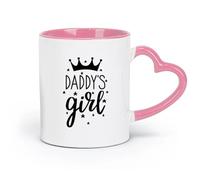 DEBINGY Taza de café elegante de cerámica que corona a la hija de papá, princesita (320 ml) para oficina, hogar, cafetería, lavavajillas y microondas, color rosa